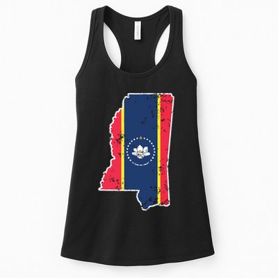 Mississippi New State Flag Weathered Design Southerner Womens Tank Top