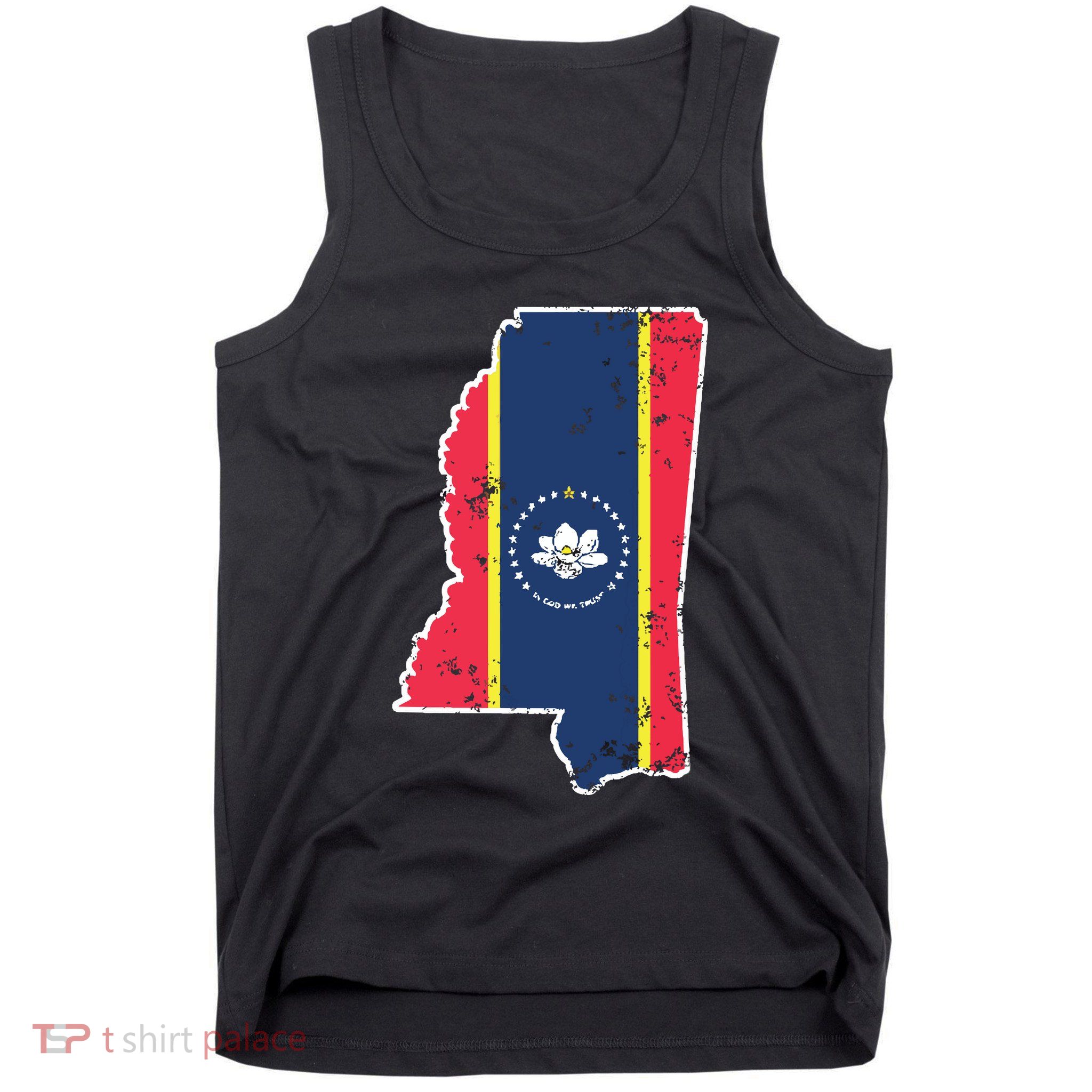 Mississippi New State Flag Weathered Design Southerner Tank Top
