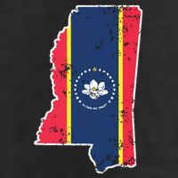 Mississippi New State Flag Weathered Design Southerner Golf Towel
