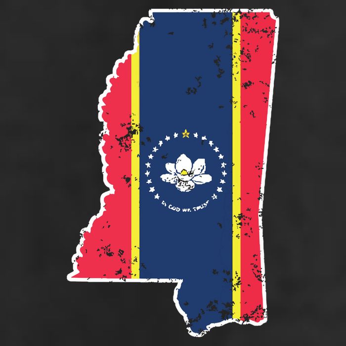 Mississippi New State Flag Weathered Design Southerner Golf Towel