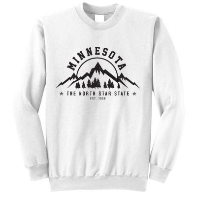 Minnesota North Star State Est 1858 Vintage Mountains Gift Sweatshirt
