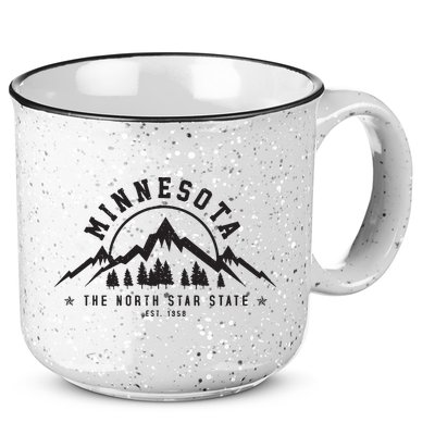 Minnesota North Star State Est 1858 Vintage Mountains Gift 15oz Campfire Ceramic Mug