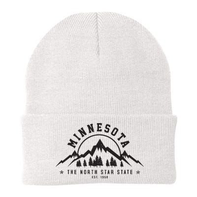 Minnesota North Star State Est 1858 Vintage Mountains Gift Beanie