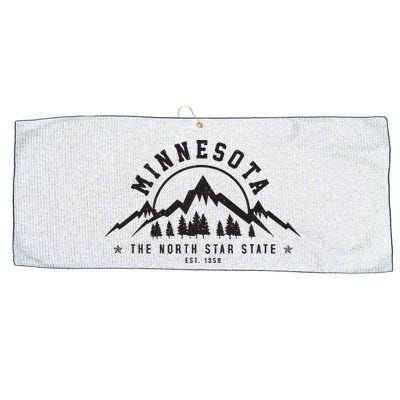Minnesota North Star State Est 1858 Vintage Mountains Gift Large Microfiber Waffle Golf Towel