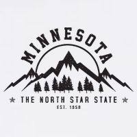 Minnesota North Star State Est 1858 Vintage Mountains Gift Kids T-Shirt