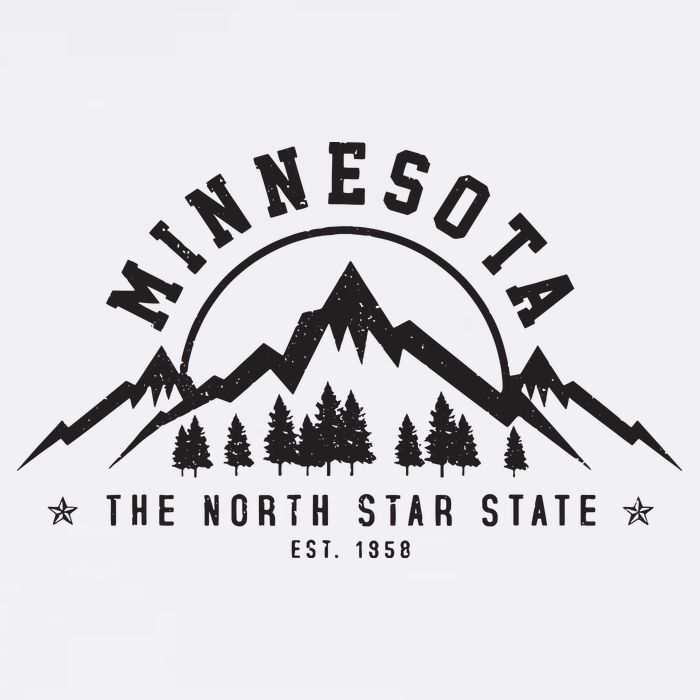 Minnesota North Star State Est 1858 Vintage Mountains Gift Kids T-Shirt