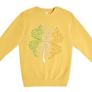 Music Note Shamrock -Music Lover St Patrick's Day Irish Flag Premium Crewneck Sweatshirt