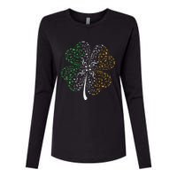 Music Note Shamrock -Music Lover St Patrick's Day Irish Flag Womens Cotton Relaxed Long Sleeve T-Shirt