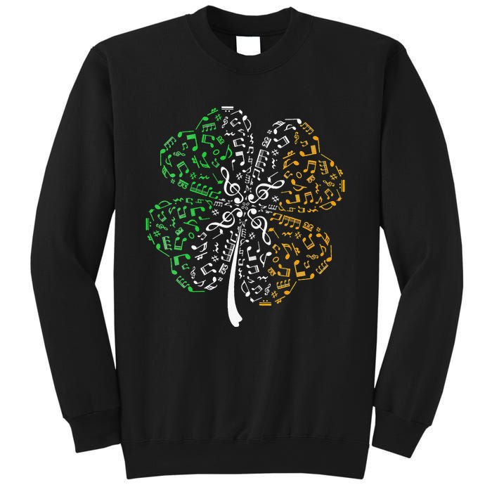 Music Note Shamrock -Music Lover St Patrick's Day Irish Flag Sweatshirt