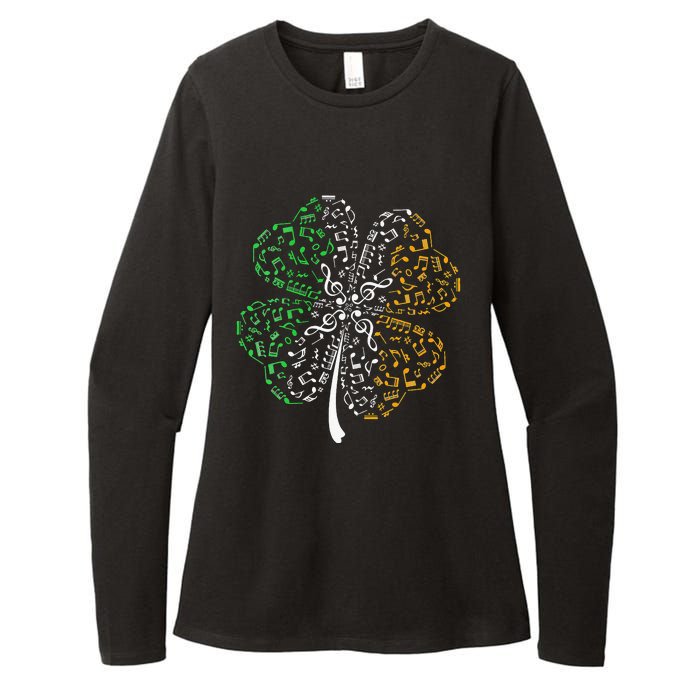 Music Note Shamrock -Music Lover St Patrick's Day Irish Flag Womens CVC Long Sleeve Shirt