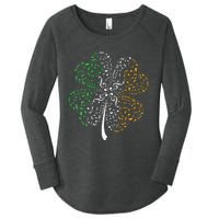 Music Note Shamrock -Music Lover St Patrick's Day Irish Flag Women's Perfect Tri Tunic Long Sleeve Shirt