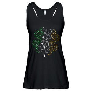 Music Note Shamrock -Music Lover St Patrick's Day Irish Flag Ladies Essential Flowy Tank