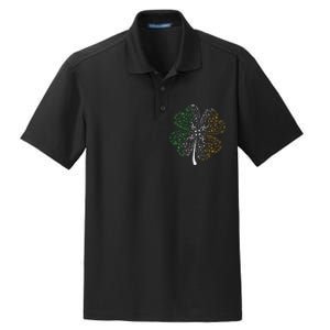 Music Note Shamrock -Music Lover St Patrick's Day Irish Flag Dry Zone Grid Polo