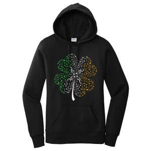 Music Note Shamrock -Music Lover St Patrick's Day Irish Flag Women's Pullover Hoodie