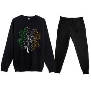 Music Note Shamrock -Music Lover St Patrick's Day Irish Flag Premium Crewneck Sweatsuit Set