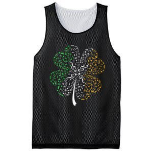 Music Note Shamrock -Music Lover St Patrick's Day Irish Flag Mesh Reversible Basketball Jersey Tank