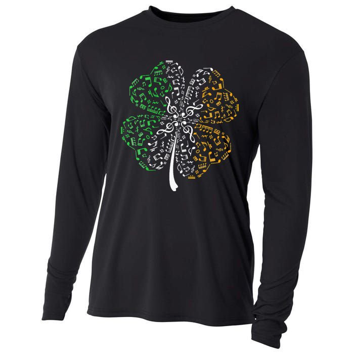 Music Note Shamrock -Music Lover St Patrick's Day Irish Flag Cooling Performance Long Sleeve Crew