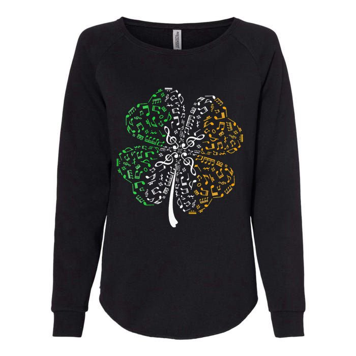 Music Note Shamrock -Music Lover St Patrick's Day Irish Flag Womens California Wash Sweatshirt