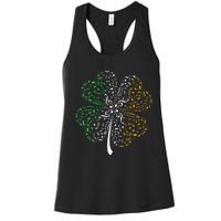 Music Note Shamrock -Music Lover St Patrick's Day Irish Flag Women's Racerback Tank