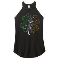 Music Note Shamrock -Music Lover St Patrick's Day Irish Flag Women's Perfect Tri Rocker Tank