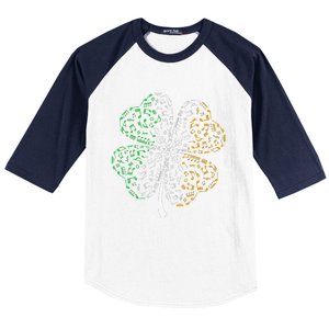 Music Note Shamrock -Music Lover St Patrick's Day Irish Flag Baseball Sleeve Shirt