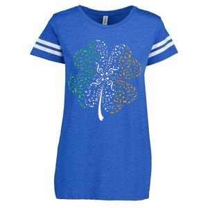 Music Note Shamrock -Music Lover St Patrick's Day Irish Flag Enza Ladies Jersey Football T-Shirt