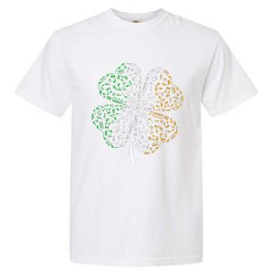 Music Note Shamrock -Music Lover St Patrick's Day Irish Flag Garment-Dyed Heavyweight T-Shirt