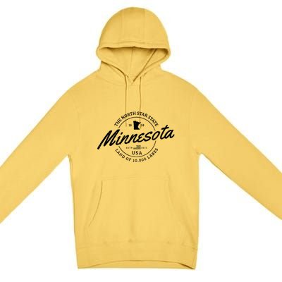 Minnesota North Star State Souvenir 10000 Lakes Gift Premium Pullover Hoodie