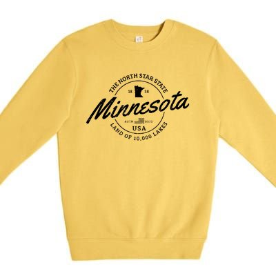 Minnesota North Star State Souvenir 10000 Lakes Gift Premium Crewneck Sweatshirt