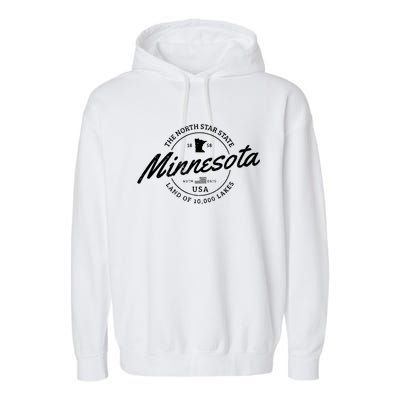 Minnesota North Star State Souvenir 10000 Lakes Gift Garment-Dyed Fleece Hoodie