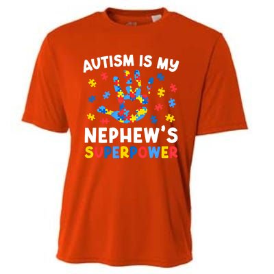 My NephewS Superpower Proud Autism Tia Autism Awareness Gift Cooling Performance Crew T-Shirt