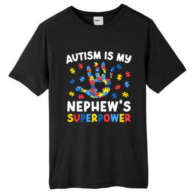 My NephewS Superpower Proud Autism Tia Autism Awareness Gift Tall Fusion ChromaSoft Performance T-Shirt