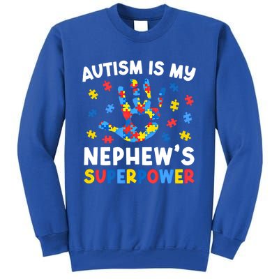 My NephewS Superpower Proud Autism Tia Autism Awareness Gift Tall Sweatshirt