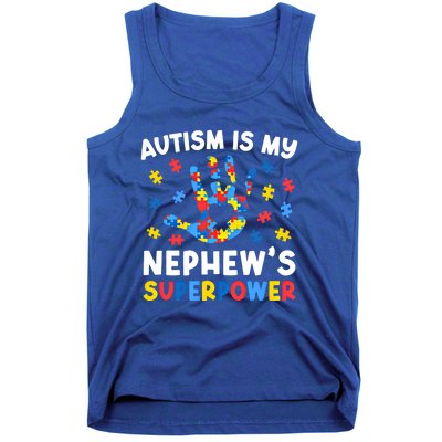 My NephewS Superpower Proud Autism Tia Autism Awareness Gift Tank Top