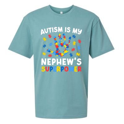 My NephewS Superpower Proud Autism Tia Autism Awareness Gift Sueded Cloud Jersey T-Shirt