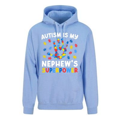 My NephewS Superpower Proud Autism Tia Autism Awareness Gift Unisex Surf Hoodie