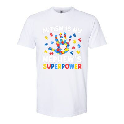 My NephewS Superpower Proud Autism Tia Autism Awareness Gift Softstyle CVC T-Shirt