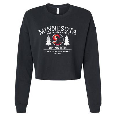 Minnesota North Star State Up North With Loon Cropped Pullover Crew