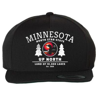 Minnesota North Star State Up North With Loon Wool Snapback Cap