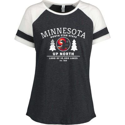 Minnesota North Star State Up North With Loon Enza Ladies Jersey Colorblock Tee