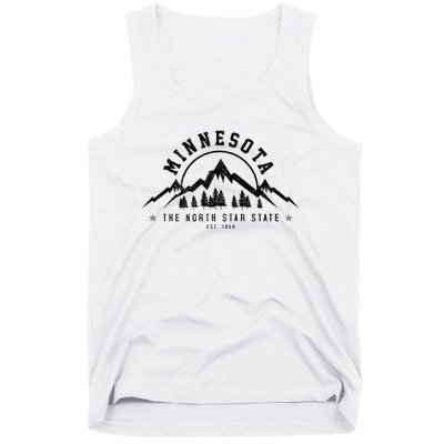 Minnesota North Star State Est. 1858 Vintage Mountains Gift Tank Top