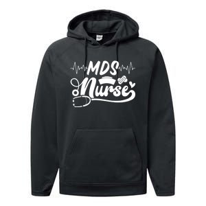 Mds Nurse Stethoscope Nurses Day Performance Fleece Hoodie