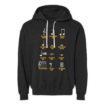 Musical Notes Symbol Definition Humor Musician Garment-Dyed Fleece Hoodie