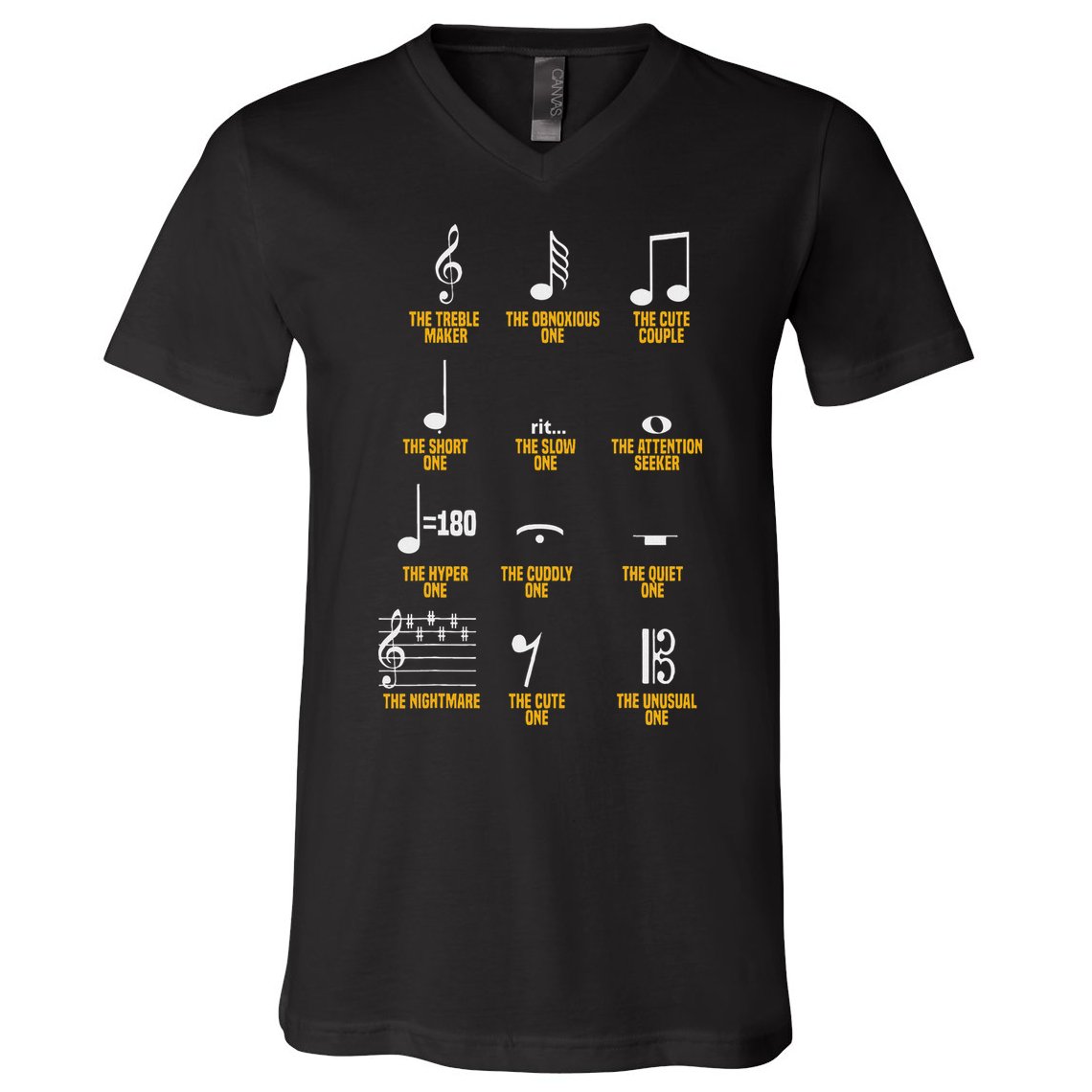 Musical Notes Symbol Definition Humor Musician V-Neck T-Shirt