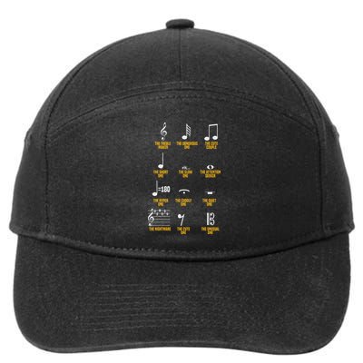 Musical Notes Symbol Definition Humor Musician 7-Panel Snapback Hat