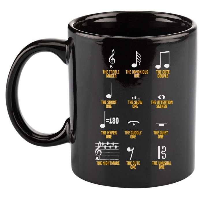 Musical Notes Symbol Definition Humor Musician 11oz C Handle Ceramic Mug