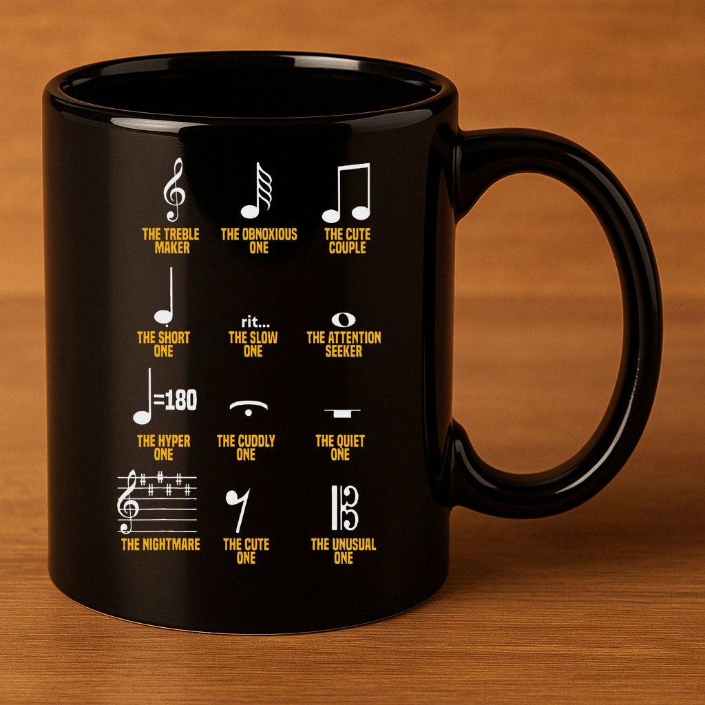 Musical Notes Symbol Definition Humor Musician 11oz C Handle Ceramic Mug