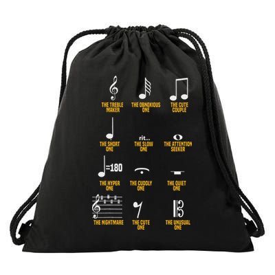 Musical Notes Symbol Definition Humor Musician Drawstring Bag