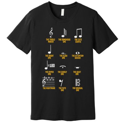 Musical Notes Symbol Definition Humor Musician Premium T-Shirt