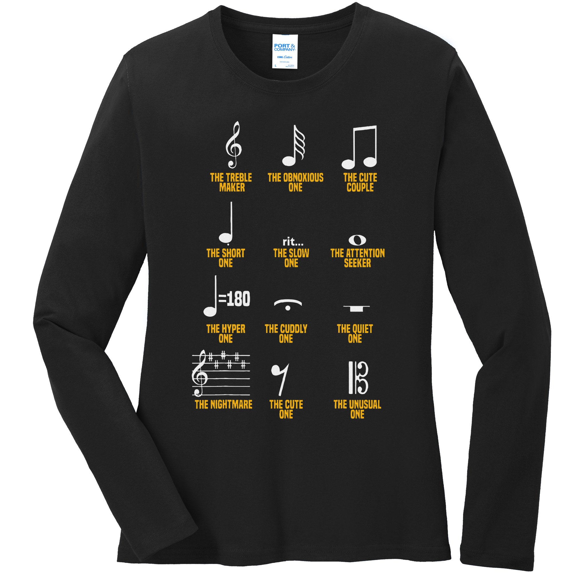 Musical Notes Symbol Definition Humor Musician Ladies Long Sleeve Shirt